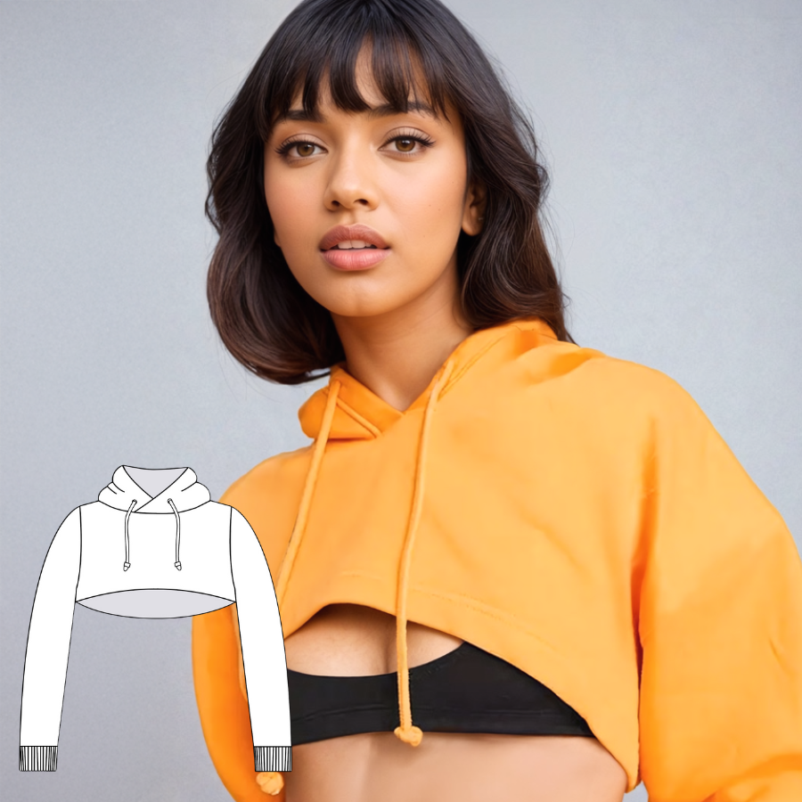 Cropped Hoodie - PDF Sewing Pattern