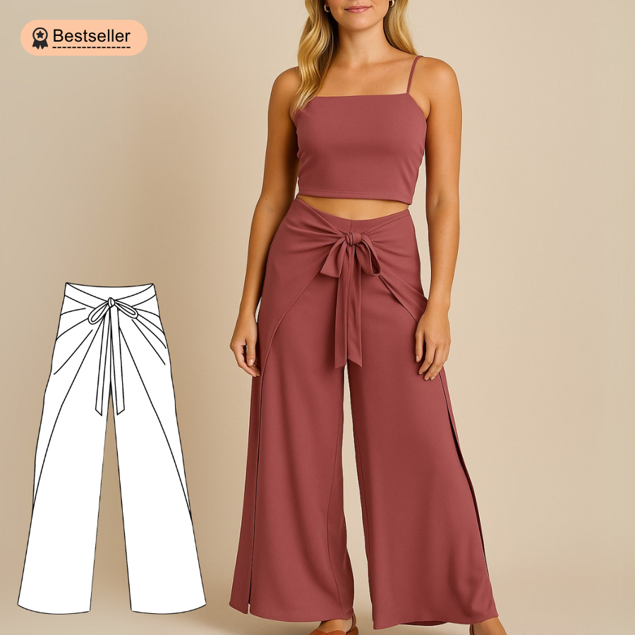 8-in-1 Palazzo Pants & More - PDF Sewing Pattern (Plus Sizes Included)