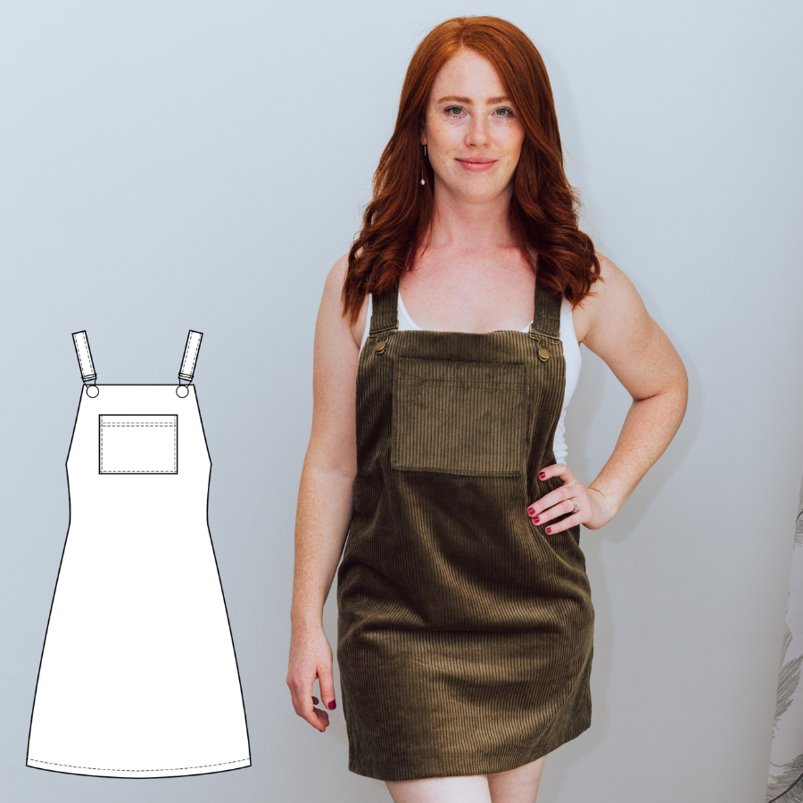 Pinafore Dress - PDF Sewing Pattern (Plus Sizes Included)
